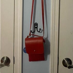 Chic Red Leather Crossbody Bag